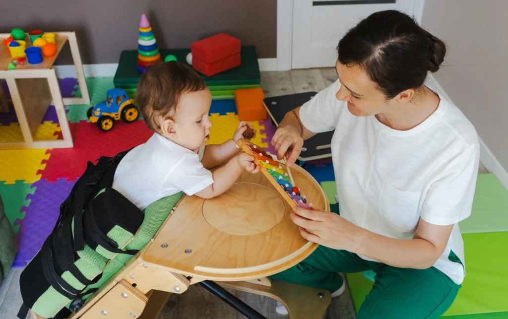A childcare Professional taking care of children